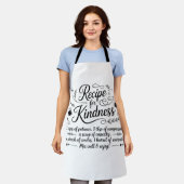 Recipe for Kindness Kitchen Inspirational Quote エプロン (着用した状態)