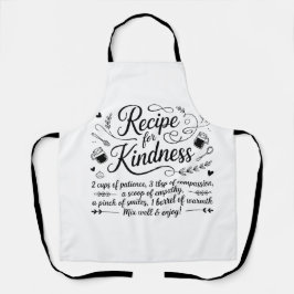 Recipe for Kindness Kitchen Inspirational Quote エプロン