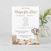 Recipe for Love Bridal Shower Favor Cards 招待状 (スタンド正面)