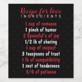 Recipe for love ingredients valentines ワインラベル (シングルラベル)