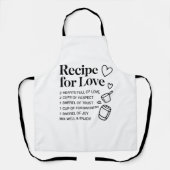 Recipe for Love Kitchen Romantic Quote Cooking Apr エプロン (正面)