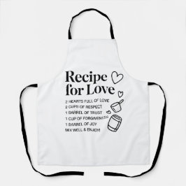 Recipe for Love Kitchen Romantic Quote Cooking Apr エプロン