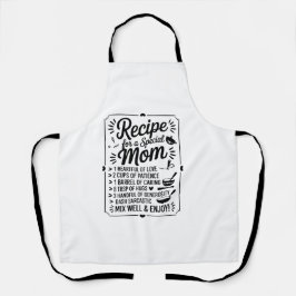 Recipe for Mom Kitchen Love, Care & Warmth Quote エプロン