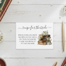 Recipe for the bride Bridal Shower Books