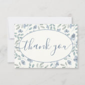 Recipe for the Bride Dusty Blue Floral サンキューカード (正面)