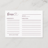 Recipe for the Bride Modern Rose Gold  Enclosure C エンクロージャーカード (裏面)
