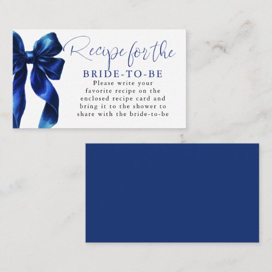 Recipe for the bride-to-be Blue Bow Request  エンクロージャーカード (正面/裏面)