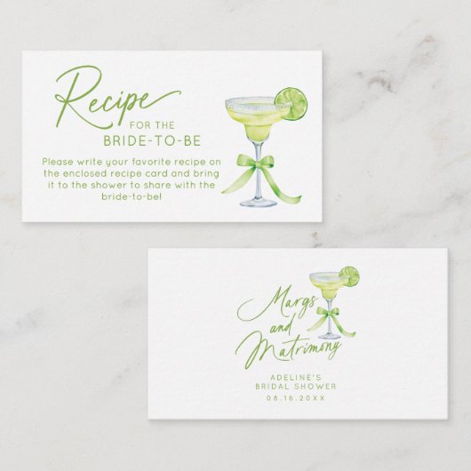 Recipe for the Bride to Be Enclosure Card エンクロージャーカード (正面/裏面)