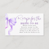 Recipe for the bride-to-be Purple Bow Request  エンクロージャーカード (正面)