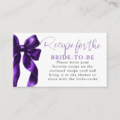 Recipe for the bride-to-be Purple Bow Request エンクロージャーカード (正面)