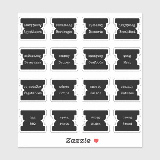 Recipe Index Divider Side Tab Black Folding  シール (シート)