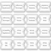 Recipe Index Divider Side Tab White Folding シール (正面)