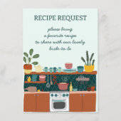 RECIPE REQUEST Bridal Shower Cute Recipe Request エンクロージャーカード (正面)