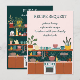 RECIPE REQUEST Bridal Shower Cute Recipe Request エンクロージャーカード