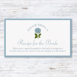 Recipe Request Card for Bridal Shower Dusty Blue エンクロージャーカード
