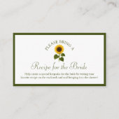 Recipe Request Card for Bridal Shower Sunflower エンクロージャーカード (正面)