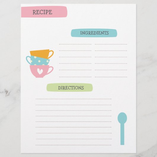 Recipe Template Page チラシ (正面)
