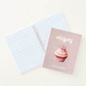 Recipes Pink Glitter Cupcake Personalised Notebook ノートブック (内部)
