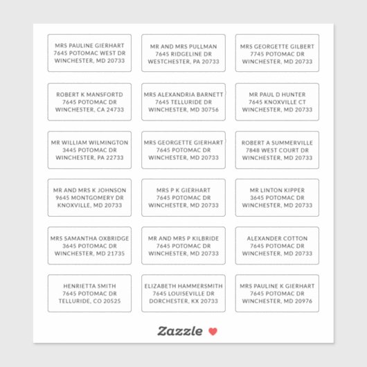 Recipient Name 18 Shipping Address Labels シール (シート)