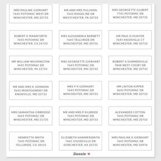 Recipient Name 18 Shipping Large Address Labels シール (シート)