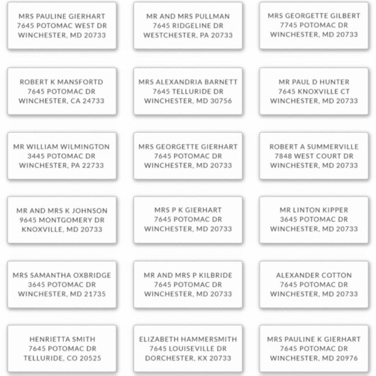 Recipient Name 18 Shipping Large Address Labels シール (正面)