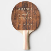 Reclaimed Wood Couple Names with Wedding 卓球ラケット (正面)