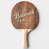 Reclaimed Wood Retro Family Name & Year 卓球ラケット (裏面)
