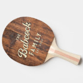 Reclaimed Wood Retro Family Name & Year 卓球ラケット (横)