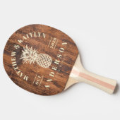 Reclaimed Wood Tropical Pineapple Wedding 卓球ラケット (横)