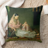 Reclining 1789年イスラム教の女性(キャンバスの油) クッション (ブランケット)
