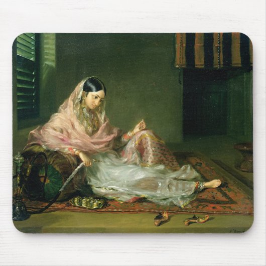 Reclining 1789年イスラム教の女性(キャンバスの油) マウスパッド (正面)