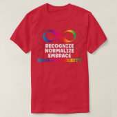 Recognize Normalize Embrace Neurodiversity ADHD Aw Tシャツ (デザイン正面)
