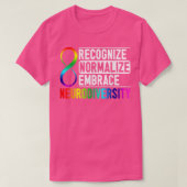 Recognize Normalize Embrace Neurodiversity ADHD Aw Tシャツ (デザイン正面)