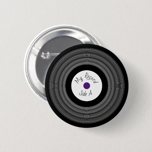 Record Design pin/ 缶バッジ (正面&裏面)