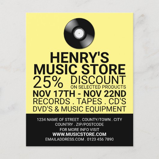 Record Logo, Music 広告 Store's チラシ (正面)