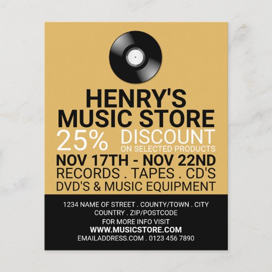 Record Logo, Music Store 広告's Flyer チラシ (正面)