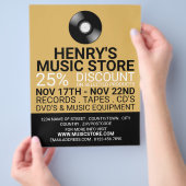 Record Logo, Music Store 広告's Flyer チラシ (手)