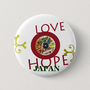 Record of Leaves LOVE HOPE JAPAN Flag pin back 缶バッジ