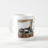 Record Player Music Notes コーヒーマグカップ (正面左)
