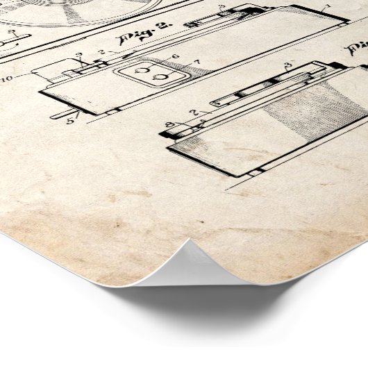 Record Player Patent - Old Look ポスター (角)