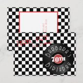 Record Player Rock N Roll Themed Birthday Party サンキューカード (正面/裏面)