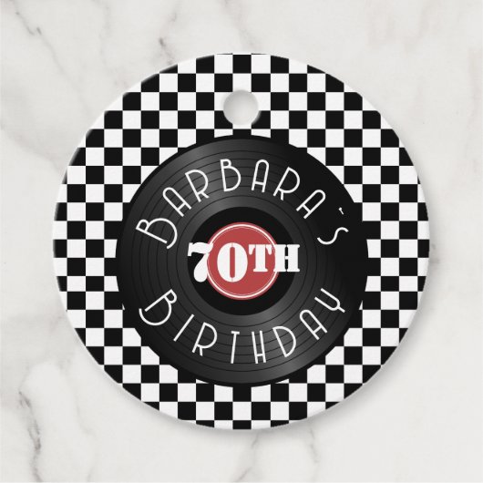 Record Player Rock N Roll Themed Birthday Party フェイバータグ (正面)