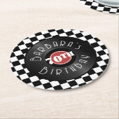 Record Player Rock N Roll Themed Birthday Party ラウンドペーパーコースター (アングル)