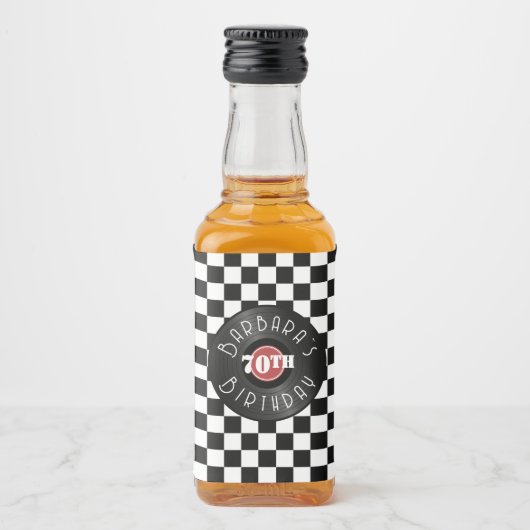 Record Player Rock N Roll Themed Birthday Party リキュールボトルラベル (正面)