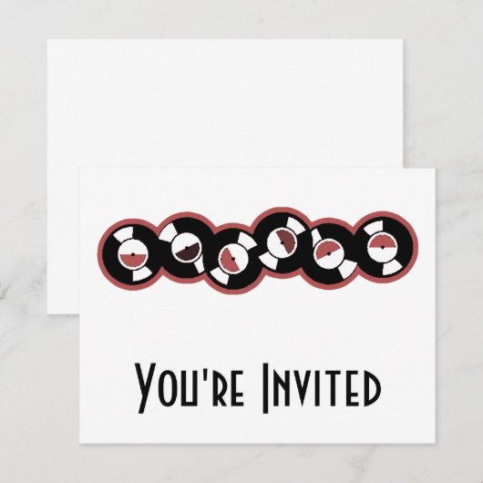 Record Row Red 招待状 (正面/裏面)