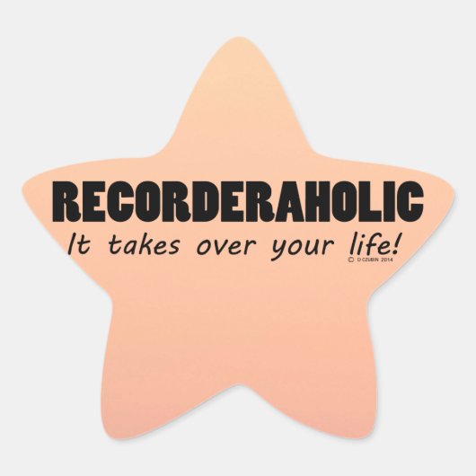 Recorderaholiic Life Starステッカー 星シール (正面)