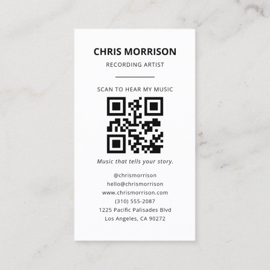 Recording Artist QR Code Photo 名刺 (裏面)