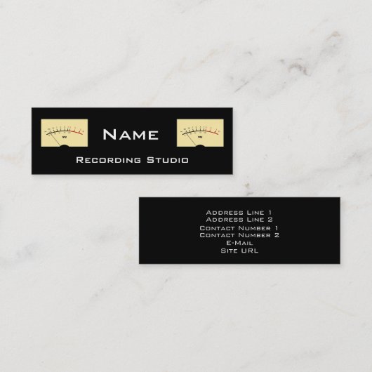 Recording Studio名刺 スキニー名刺 (正面/裏面)