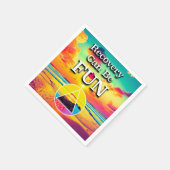Recovery Can Be Fun Recovery Slogan Sunrise スタンダードカクテルナプキン (角)