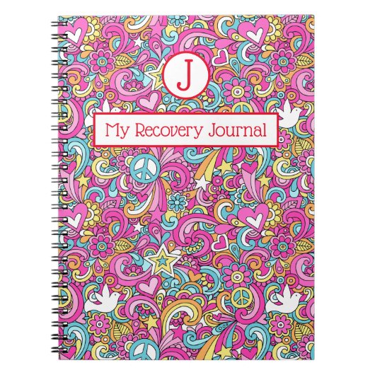 Recovery Journal Peace & Love Notebook ノートブック (正面)
